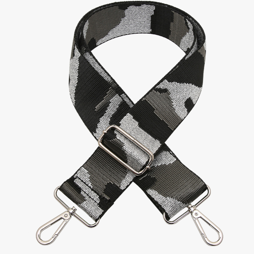 Gray Black Silver Camo Adjustable Crossbody Bag Purse Guitar Strap